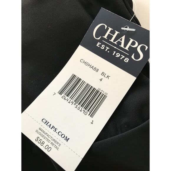 4 Chaps Women's Black Bathing Swim Suit Top New V-Neck Ruffle Adjustable Strap - Picture 5 of 8